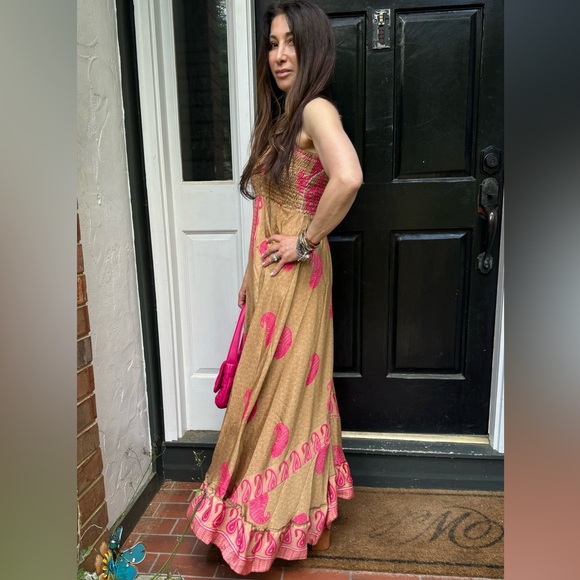 16 Beautiful Silk Blend One of a Kind Sleeveless Maxi Dress - Picture 4 of 5